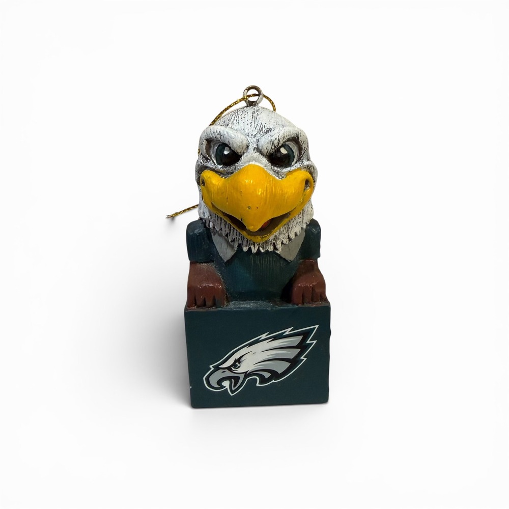 Philadelphia Eagles NFL Resin Eagle Mascot Christmas Ornament Green Silver
